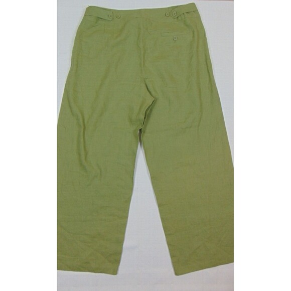 Soft Surroundings Pull on Pants Womens Plus Size 1x Green Wide Leg 100% Linen - Picture 6 of 9